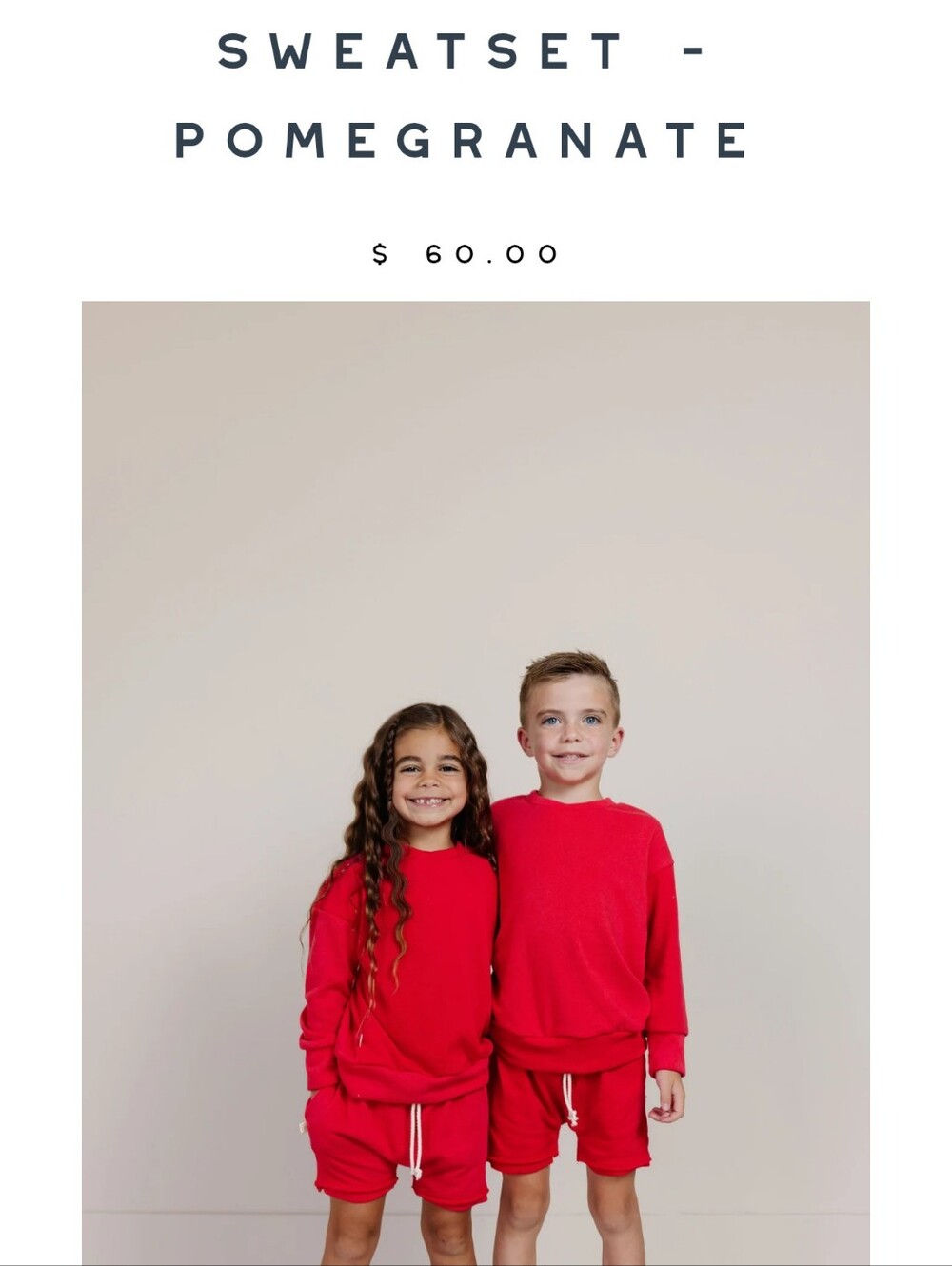 Childhoods Clothing Pomegranate Shorts Sweat Set